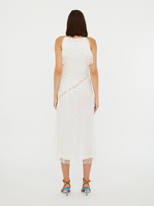 Christopher Esber Urchin Knit Drape Dress Cream Urchin Knit Drape Dress Black