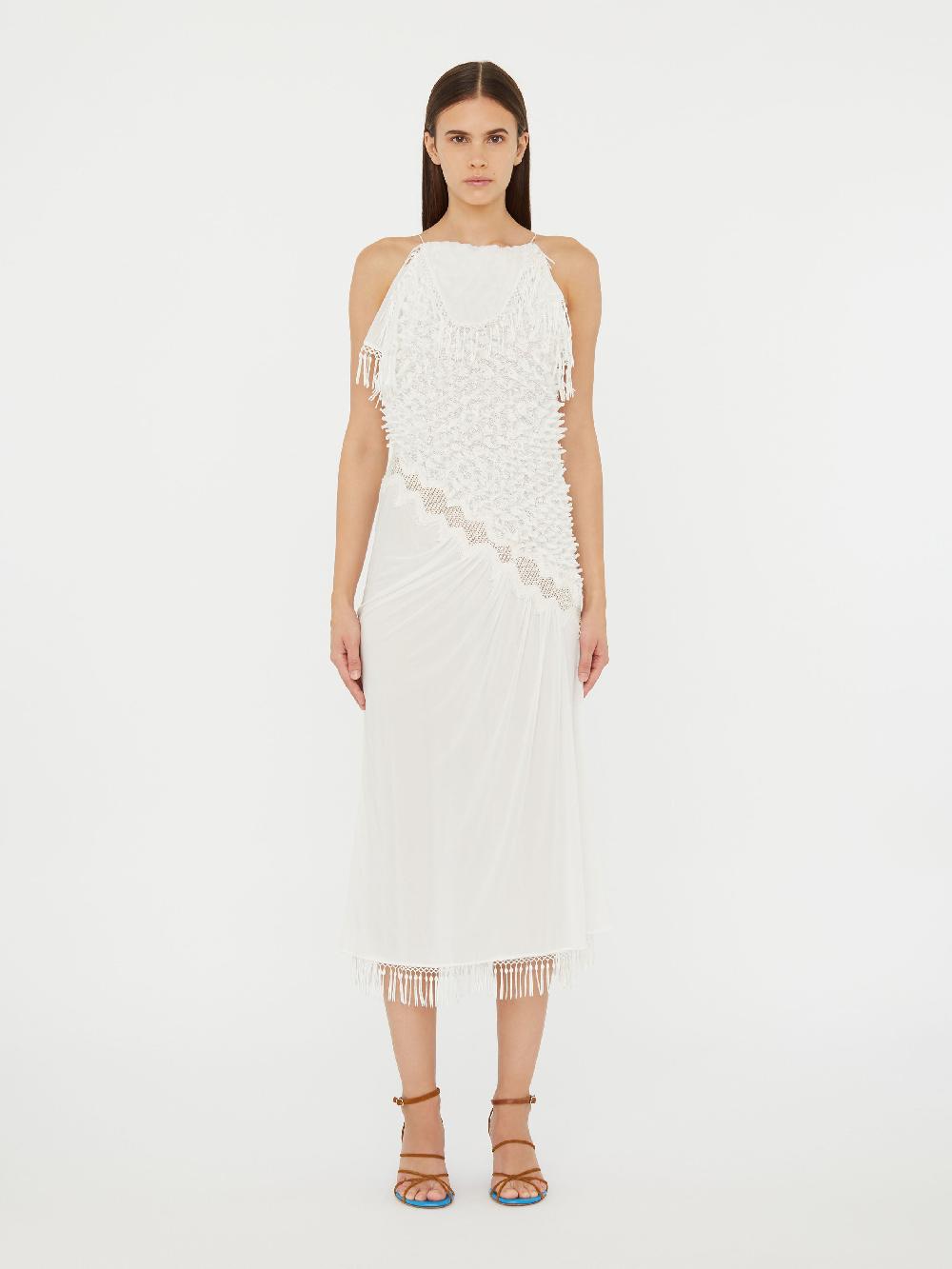 christopher esber Urchin Knit Drape Dress cream Urchin Knit Drape Dress black