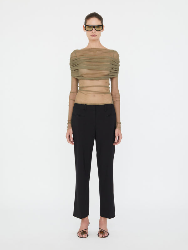 Christopher Esber Veiled Top Eucalypt Veiled Top Mauve Veiled Top Black Veiled Top White Veiled Top Evergreen Veiled Top Teal