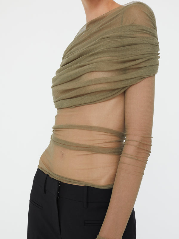 Christopher Esber Veiled Top Eucalypt Veiled Top Mauve Veiled Top Black Veiled Top White Veiled Top Evergreen Veiled Top Teal