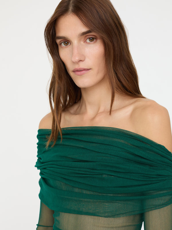 Christopher Esber Veiled Top Evergreen Veiled Top Black Veiled Top White Veiled Top Mauve Veiled Top Teal Veiled Top Eucalypt