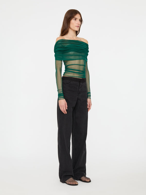 Christopher Esber Veiled Top Evergreen Veiled Top Black Veiled Top White Veiled Top Mauve Veiled Top Teal Veiled Top Eucalypt