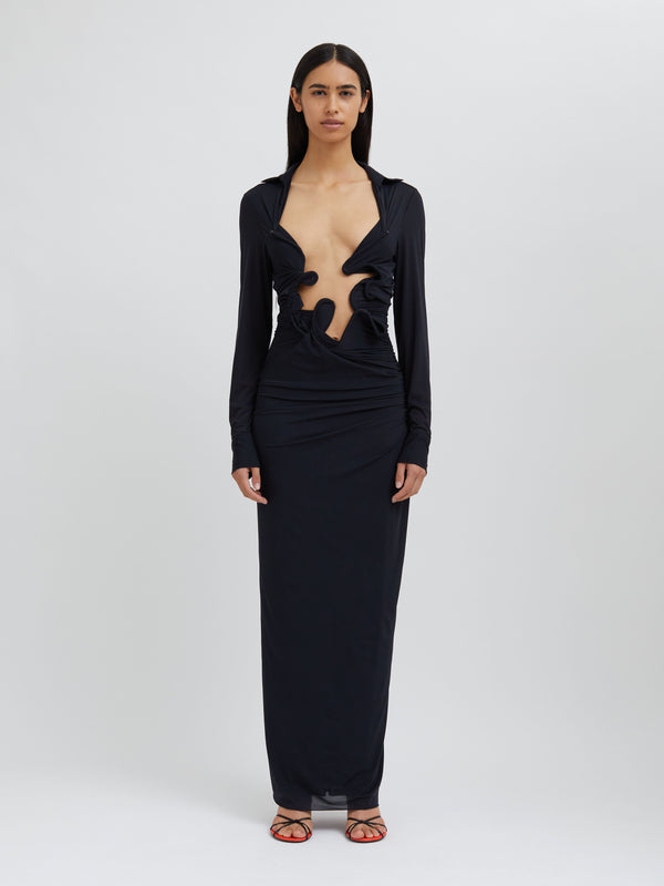 Christopher Esber Venus Plunge Shirt Dress Black Venus Plunge Shirt Dress White