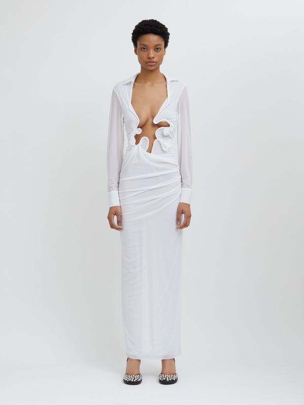 Christopher Esber Venus Plunge Shirt Dress White Venus Plunge Shirt Dress Black