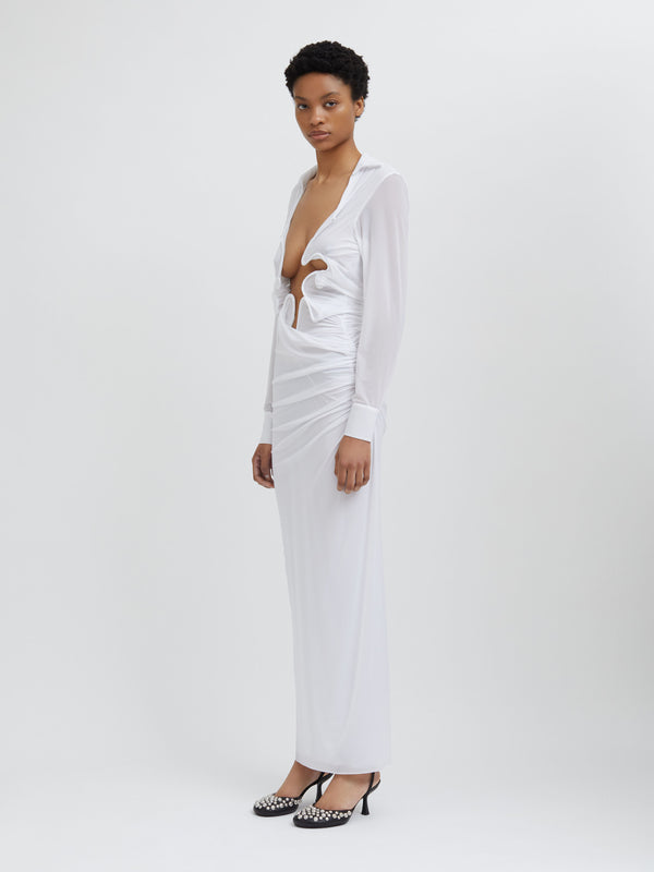 Christopher Esber Venus Plunge Shirt Dress White Venus Plunge Shirt Dress Black