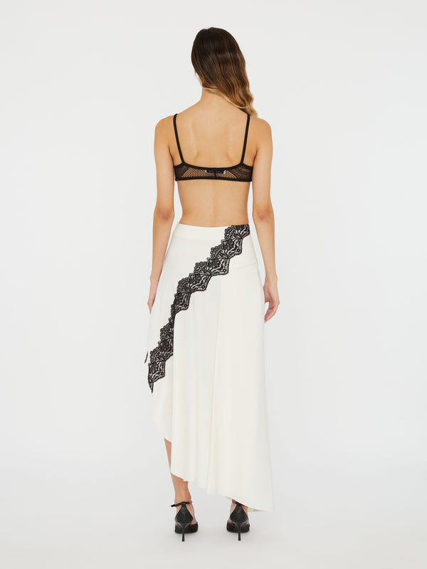 Christopher Esber Verner Lace Asymmetric Skirt White Black Verner Lace Asymmetric Skirt Eucalypt Black