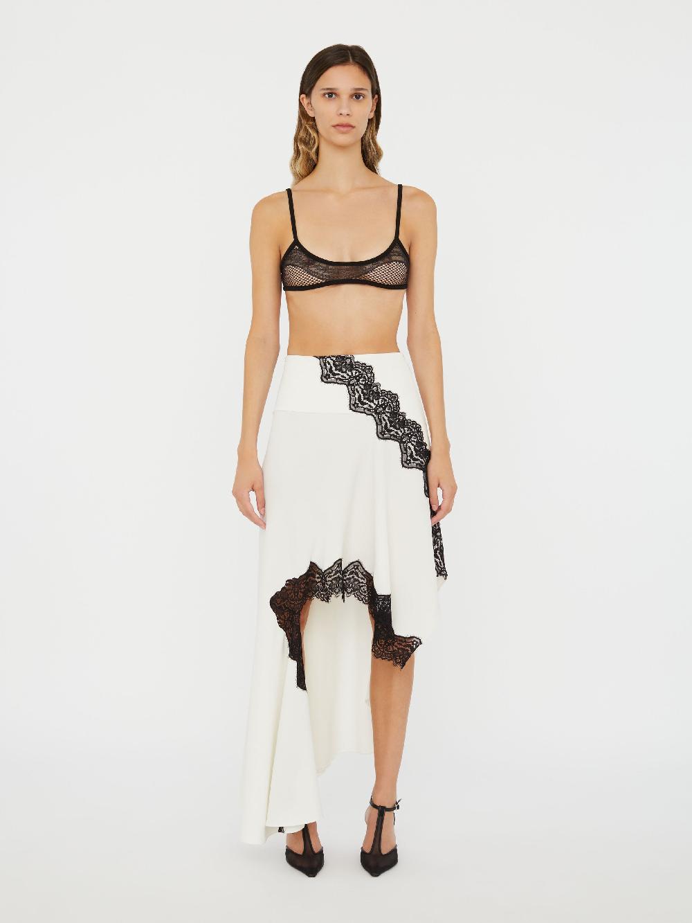 christopher esber Verner Lace Asymmetric Skirt white black Verner Lace Asymmetric Skirt eucalypt black