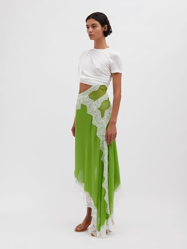 Christopher Esber Verve Twisted Tee Dress Verde White