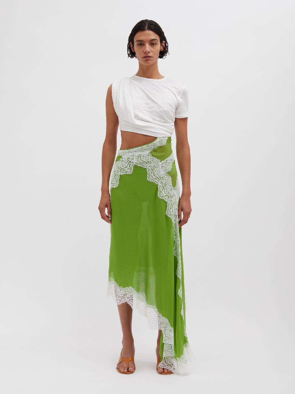 christopher esber Verve Twisted Tee Dress verde white
