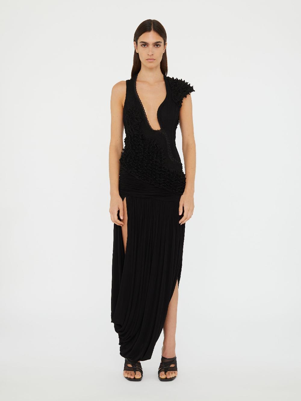 christopher esber Vespertine Cutaway Lace Dress black