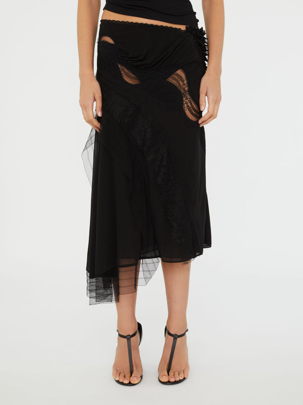 Christopher Esber Vespertine Lace Skirt Black Vespertine Lace Skirt Clear Blue Multi