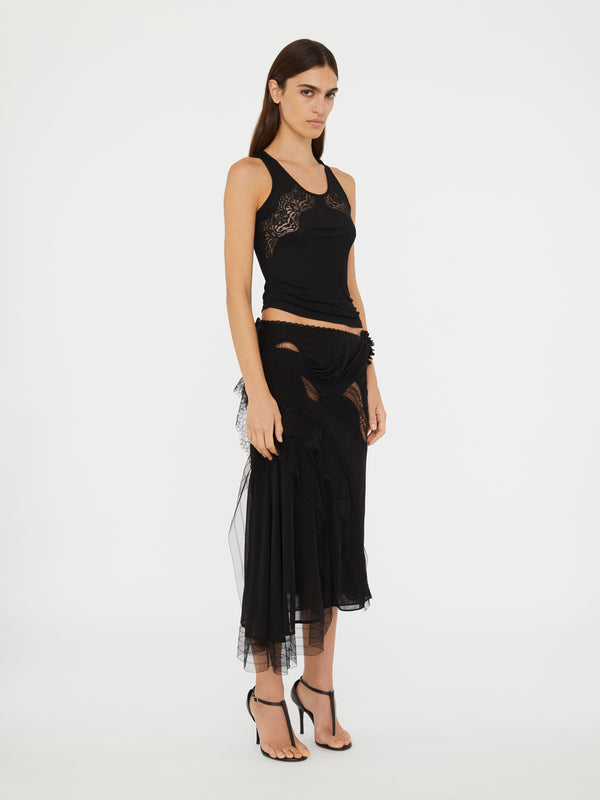 Christopher Esber Vespertine Lace Skirt Black Vespertine Lace Skirt Clear Blue Multi