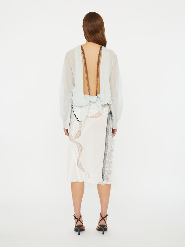 Christopher Esber Vespertine Lace Skirt Clear Blue Multi Vespertine Lace Skirt Black