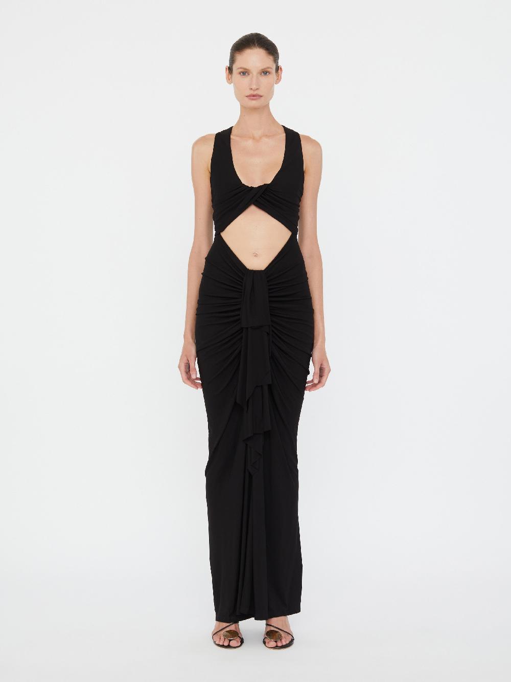 christopher esber Vivenda Drape Front Dress black Vivenda Drape Front Dress cacao Vivenda Drape Front Dress saffron Vivenda Drape Front Dress teal Vivenda Drape Front Dress boston blue Vivenda Drape Front Dress incense Vivenda D