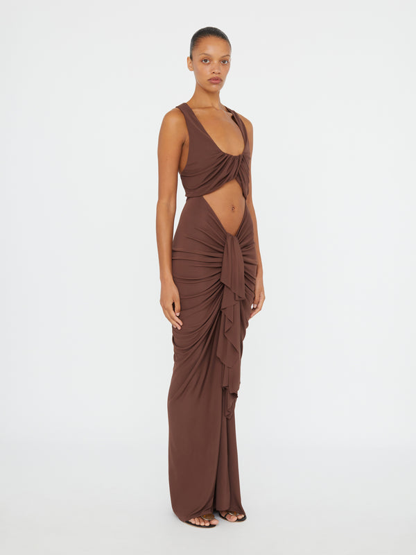 Christopher Esber Vivenda Drape Front Dress Cacao Vivenda Drape Front Dress Black Vivenda Drape Front Dress Saffron Vivenda Drape Front Dress Teal Vivenda Drape Front Dress Boston Blue Vivenda Drape Front Dress Incense Vivenda D