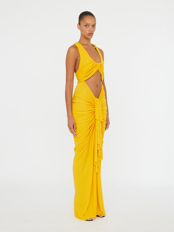 Christopher Esber Vivenda Drape Front Dress Saffron Vivenda Drape Front Dress Black Vivenda Drape Front Dress Cacao Vivenda Drape Front Dress Teal Vivenda Drape Front Dress Boston Blue Vivenda Drape Front Dress Incense Vivenda D