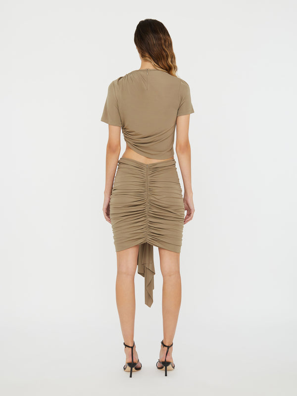 Christopher Esber Vivenda Drape Mini Skirt Eucalypt