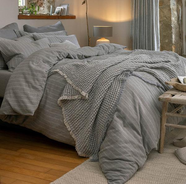 Christy Flannel Stripe Duvet Set