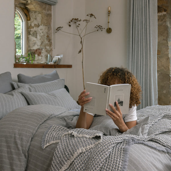 Christy Flannel Stripe Duvet Set