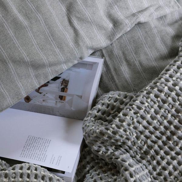 Christy Flannel Stripe Duvet Set
