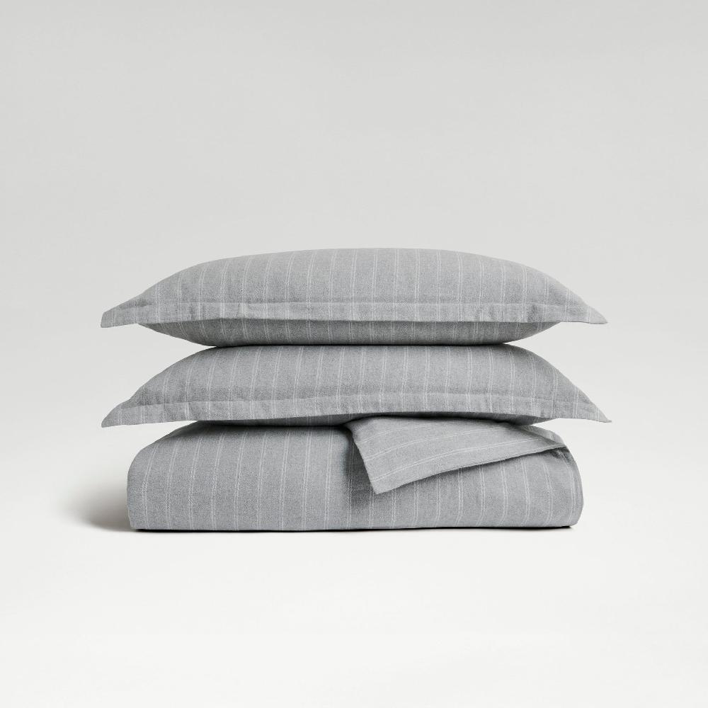 christy Flannel Stripe Duvet Set