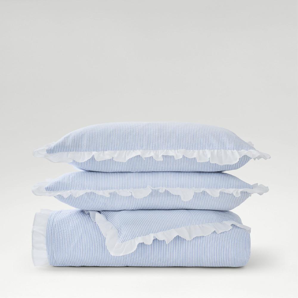 christy Seersucker Stripe Duvet Set