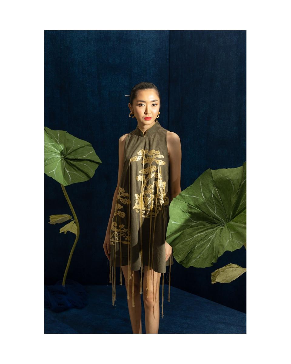 Ciel AH YEON DRESS DARK OLIVE