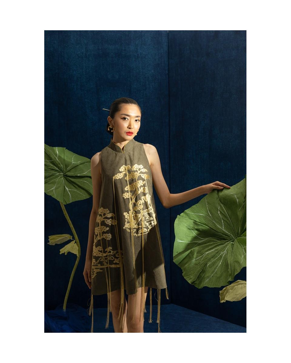 Ciel AH YEON DRESS DARK OLIVE