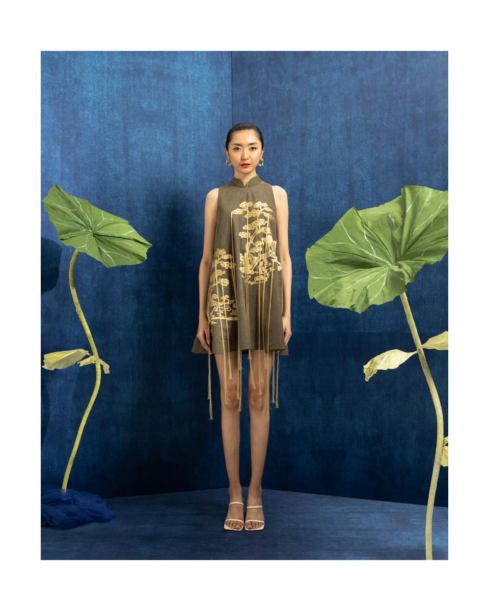 ciel AH YEON DRESS DARK OLIVE