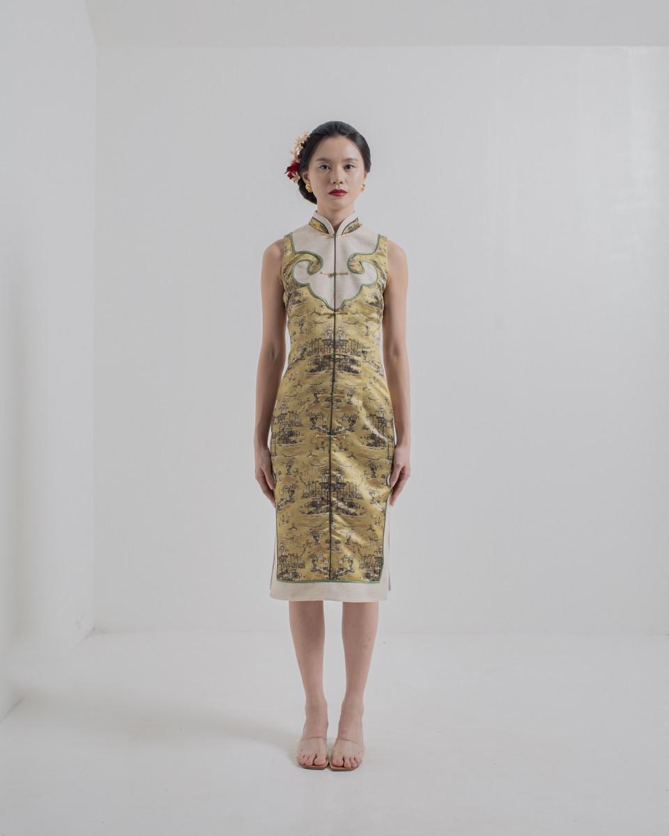 Ciel AILEE DRESS GOLD CHINOISERIE