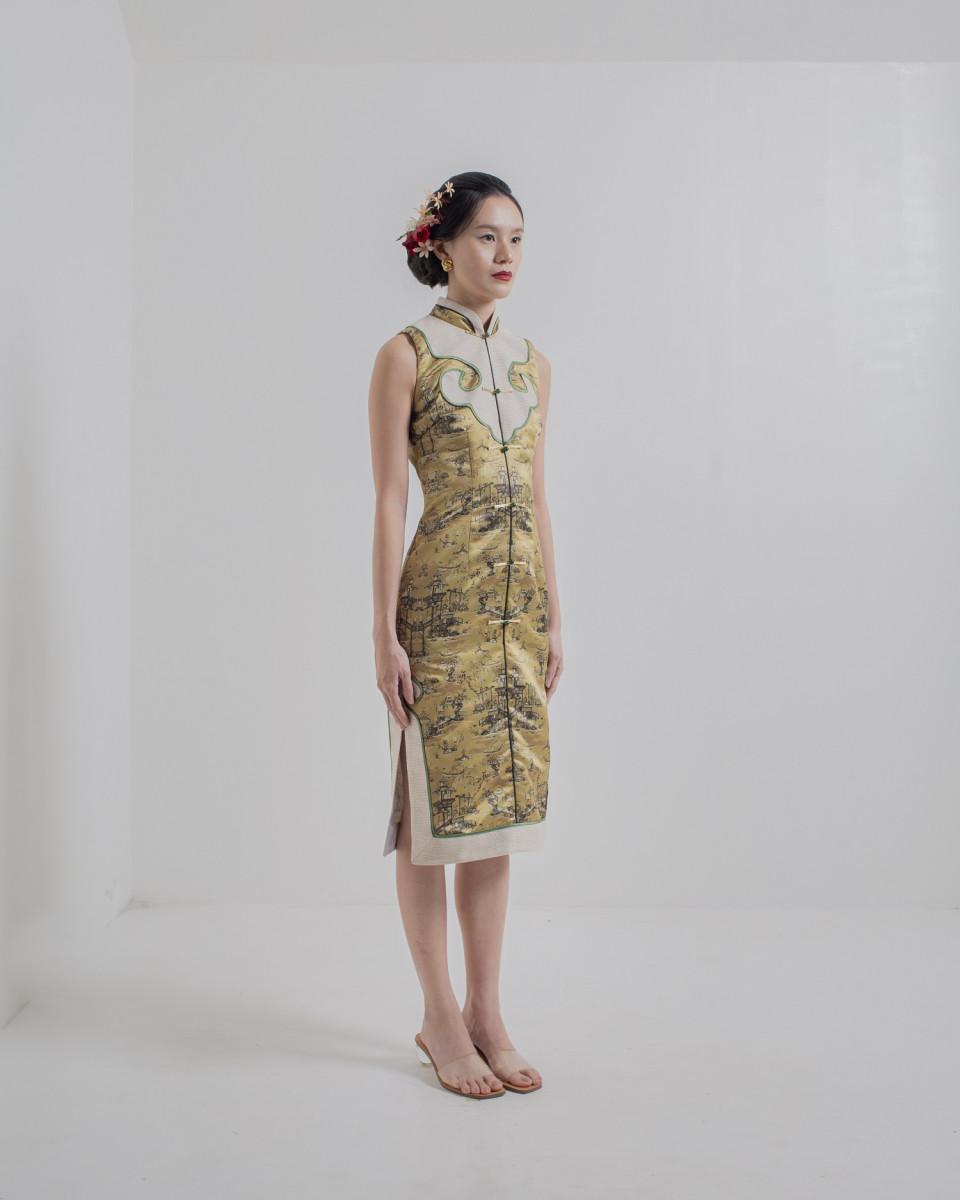 Ciel AILEE DRESS GOLD CHINOISERIE