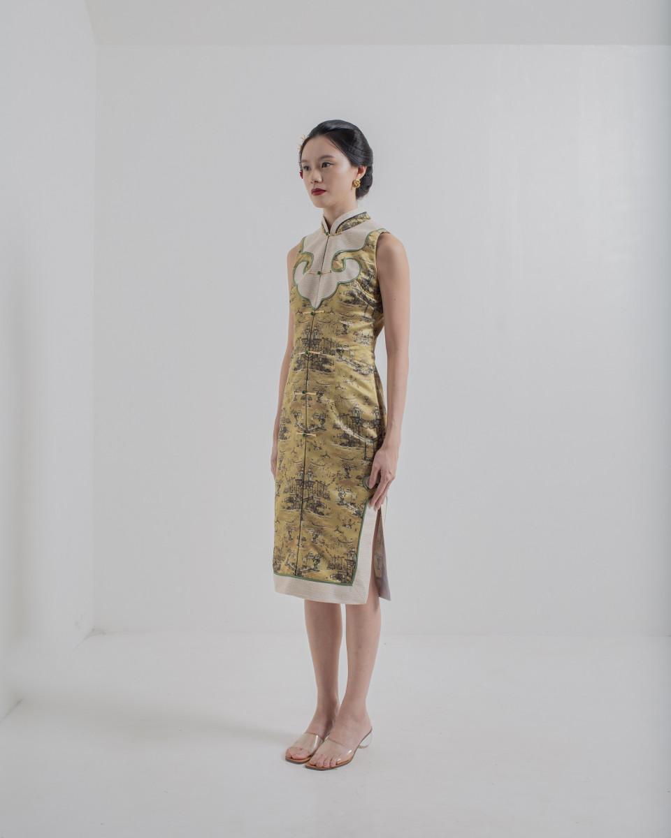 Ciel AILEE DRESS GOLD CHINOISERIE