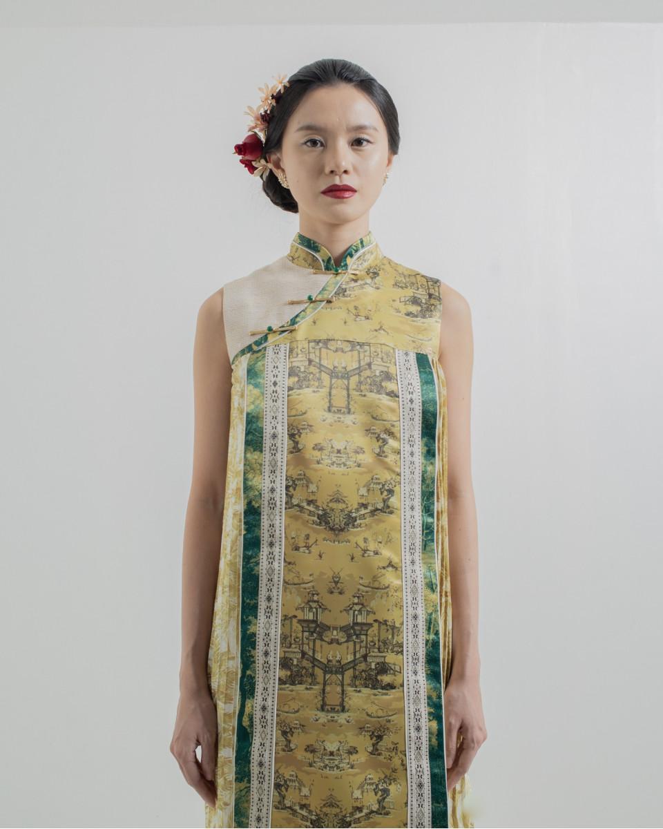 Ciel CHEN DRESS GOLD CHINOISERIE