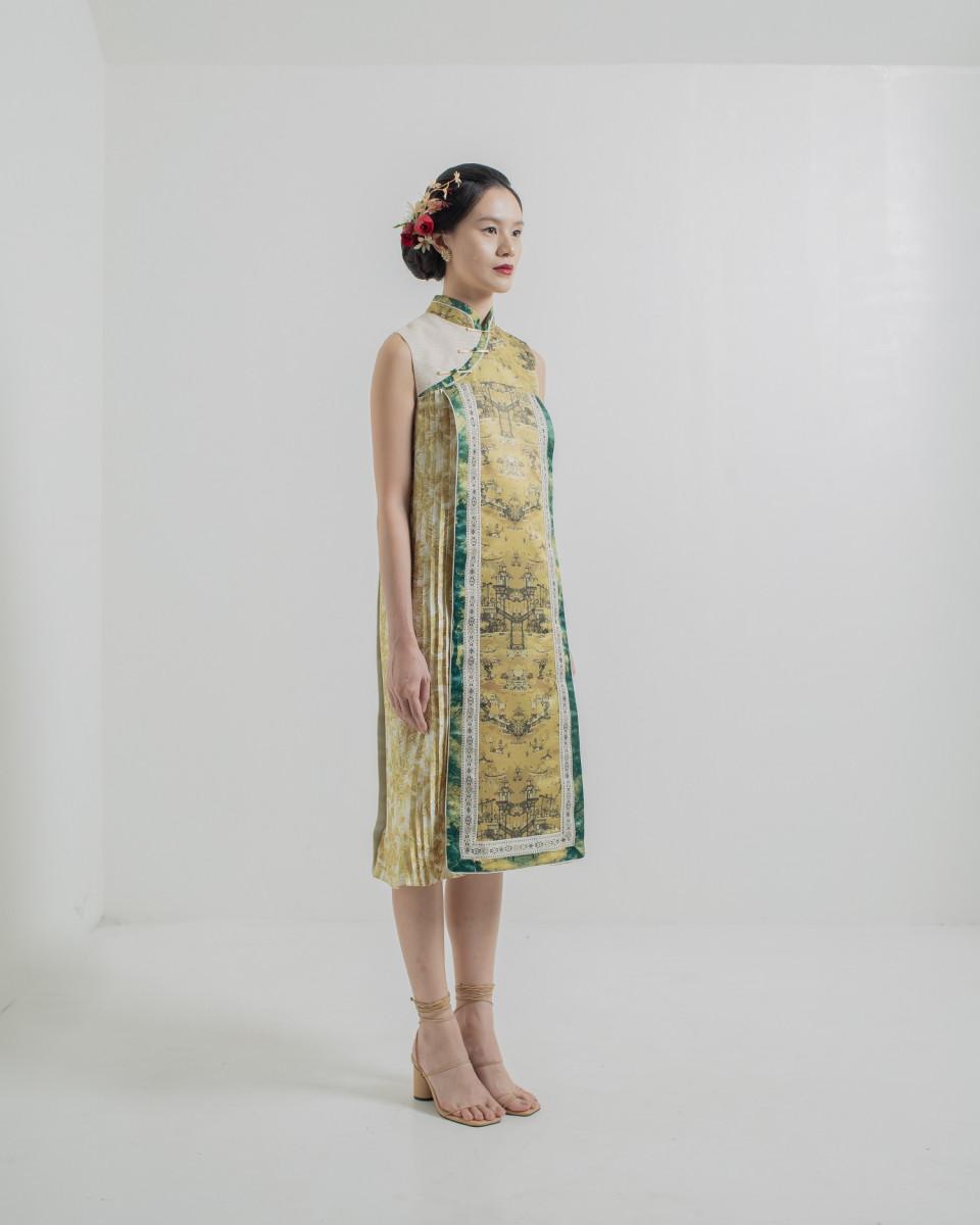 Ciel CHEN DRESS GOLD CHINOISERIE