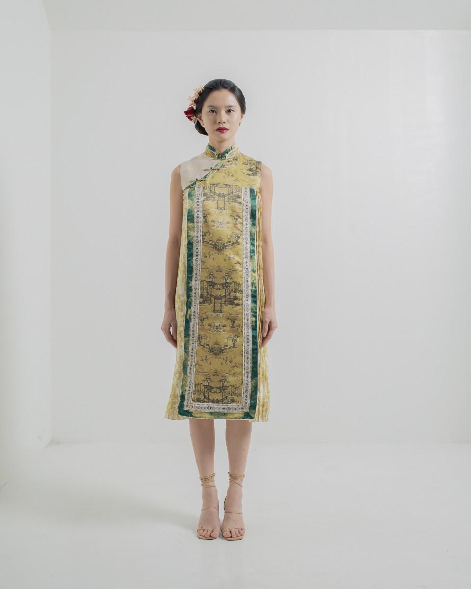 ciel CHEN DRESS GOLD CHINOISERIE