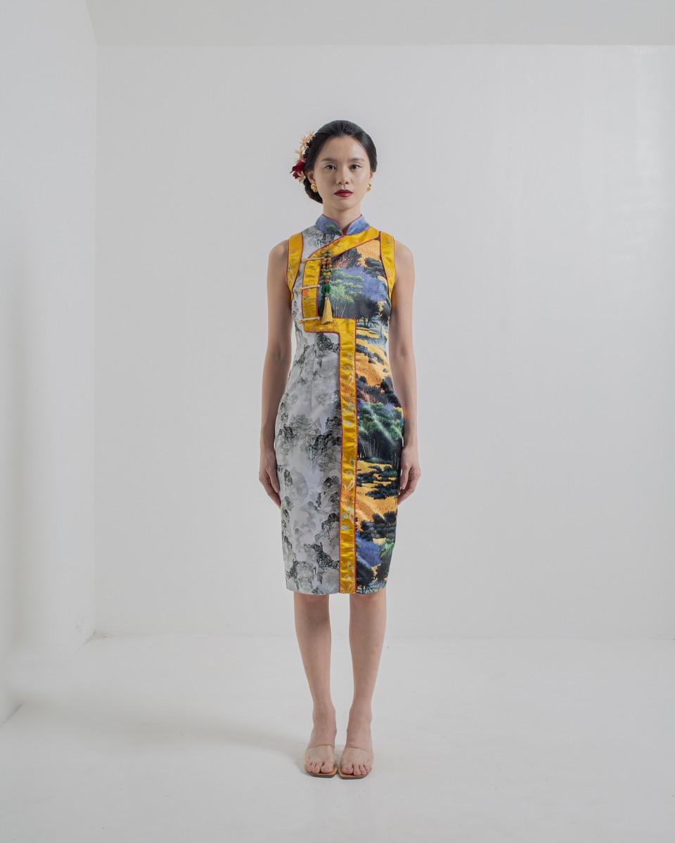 ciel CHYOU DRESS YELLOW SCENERY