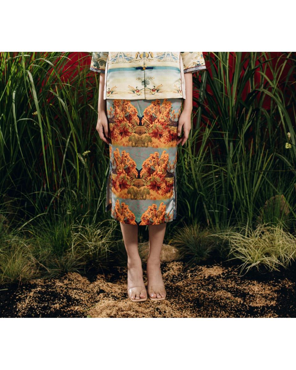 ciel EMIKA SKIRT GOLD SCENERY