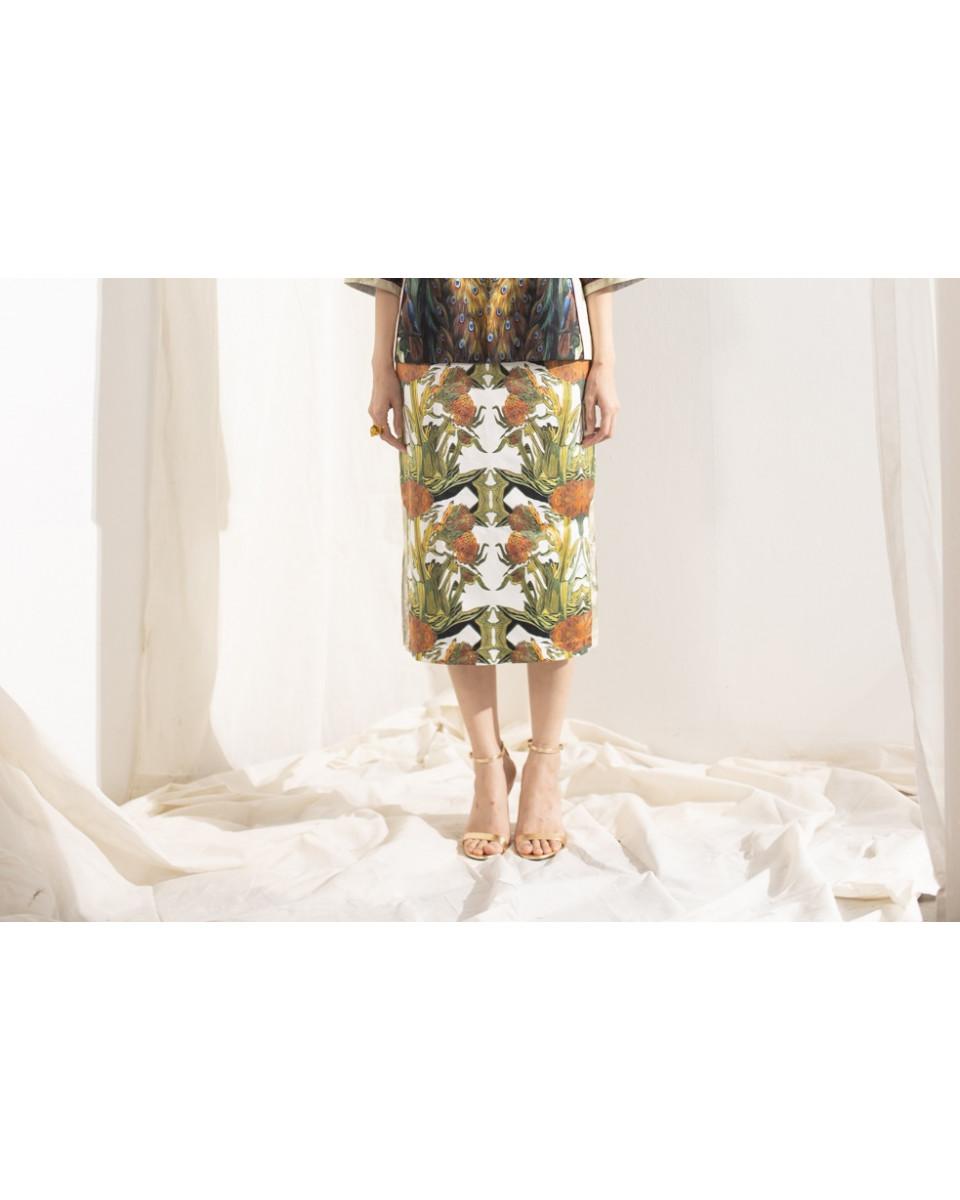 ciel EMIKA SKIRT TERRACOTA BOTANICAL