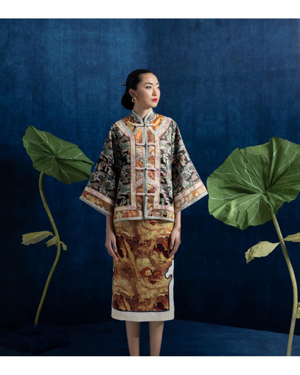 ciel FU LU TOP BLACK CHINOISERIE