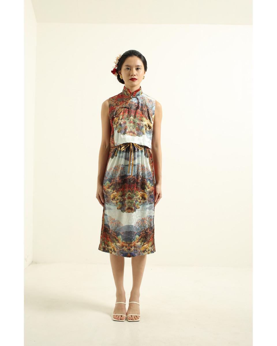 ciel FUMI SKIRT RED SCENERY