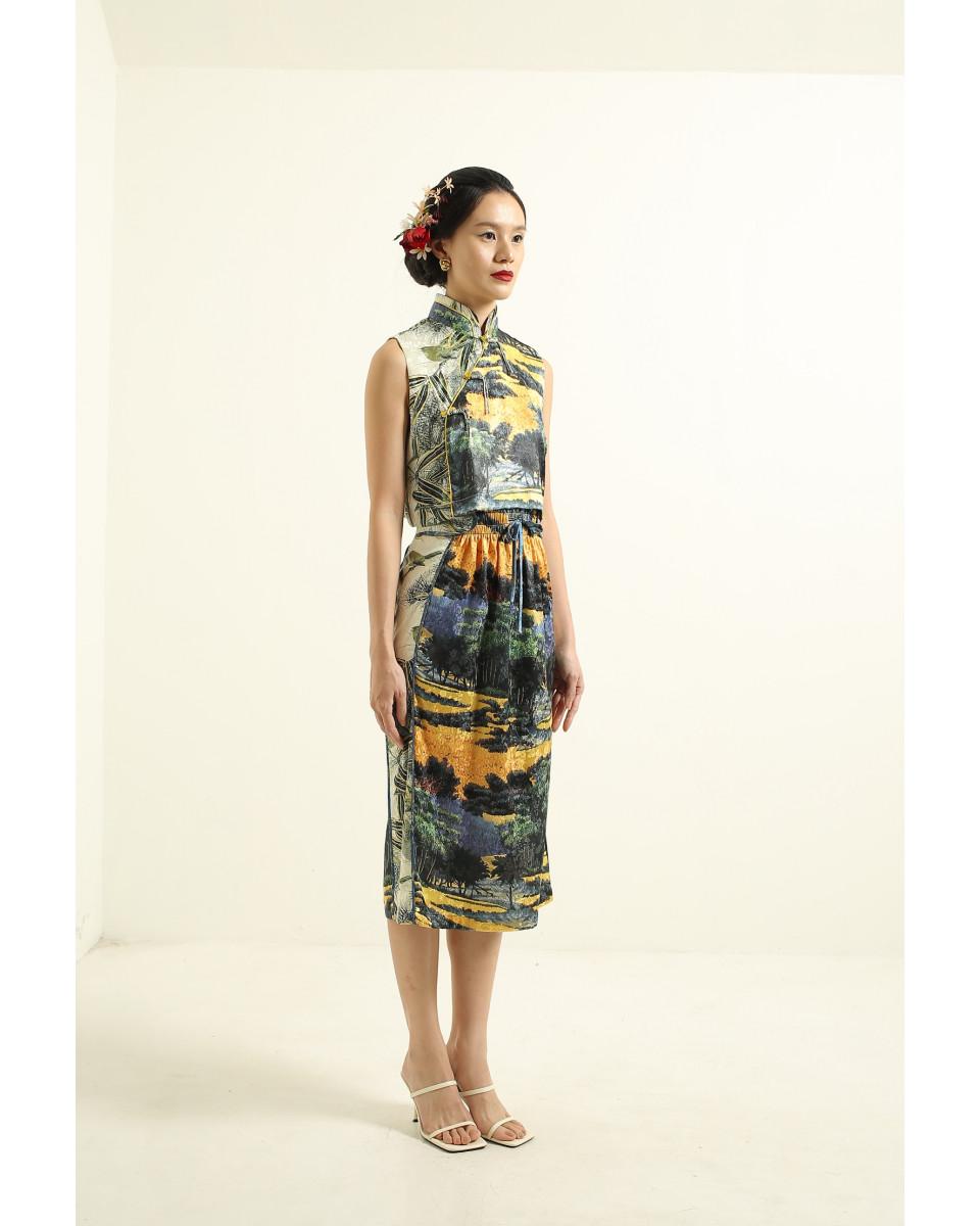 ciel FUMI SKIRT YELLOW SCENERY