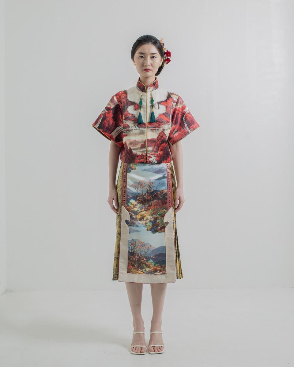 ciel FUMIKO II SKIRT RED SCENERY