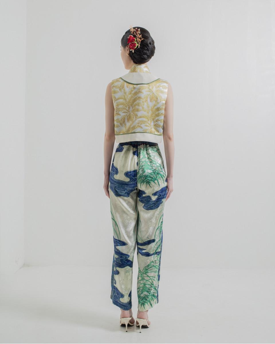 Ciel JIAN II TROUSERS BLUE ABSTRACT