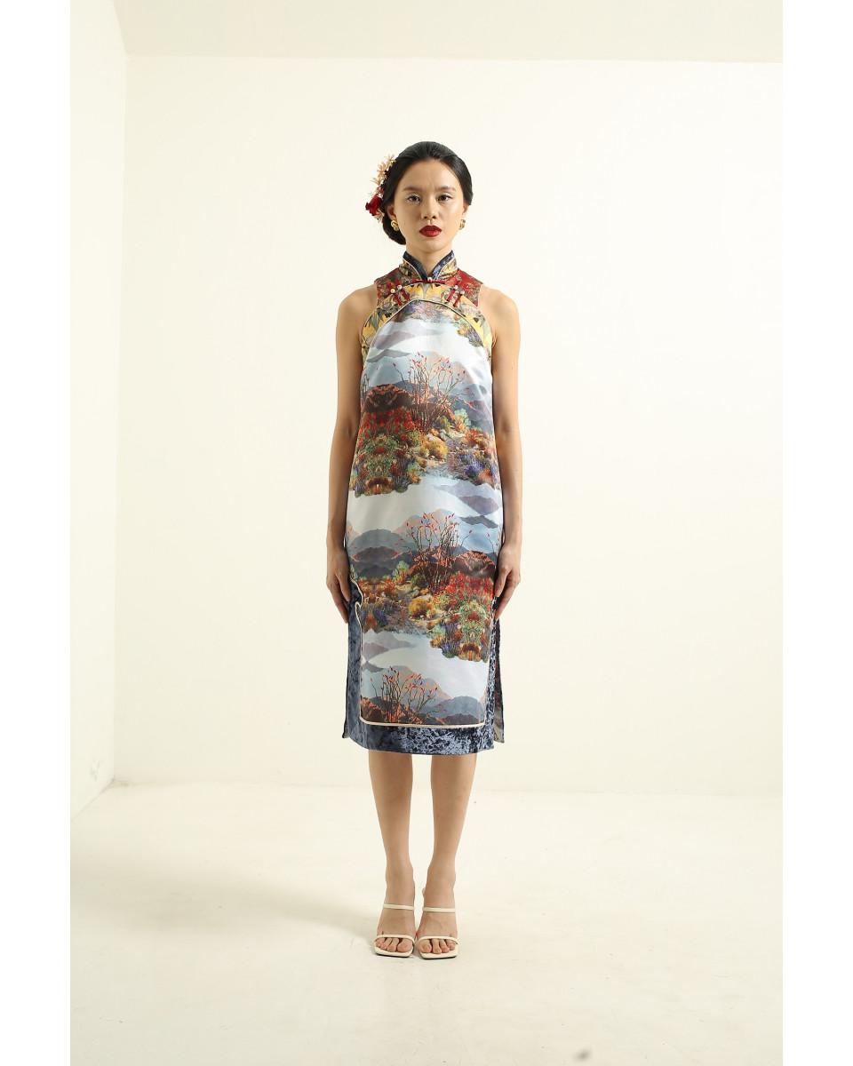 ciel LIHUA DRESS RED SCENERY