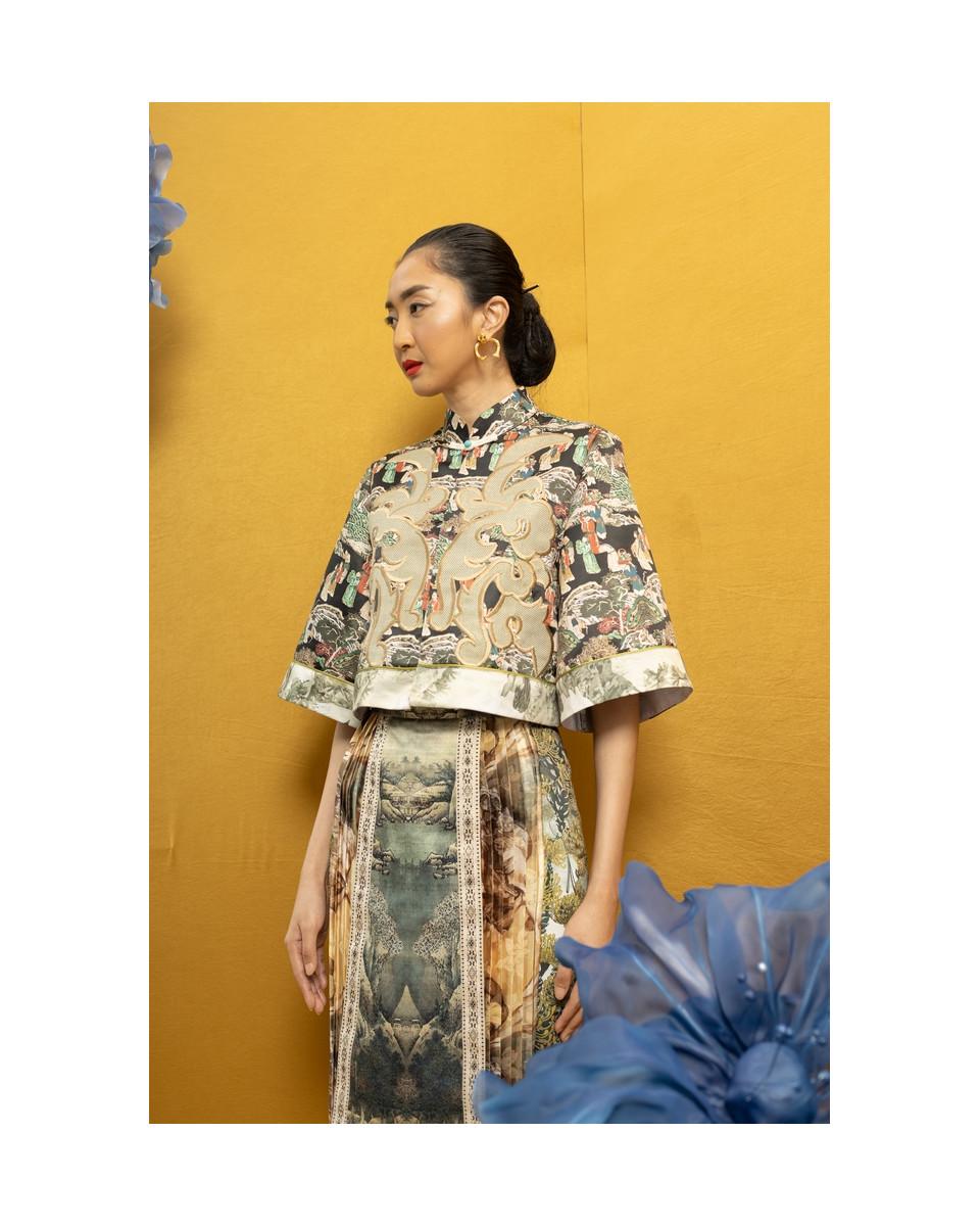 Ciel MEI LING TOP BLACK CHINOISERIE