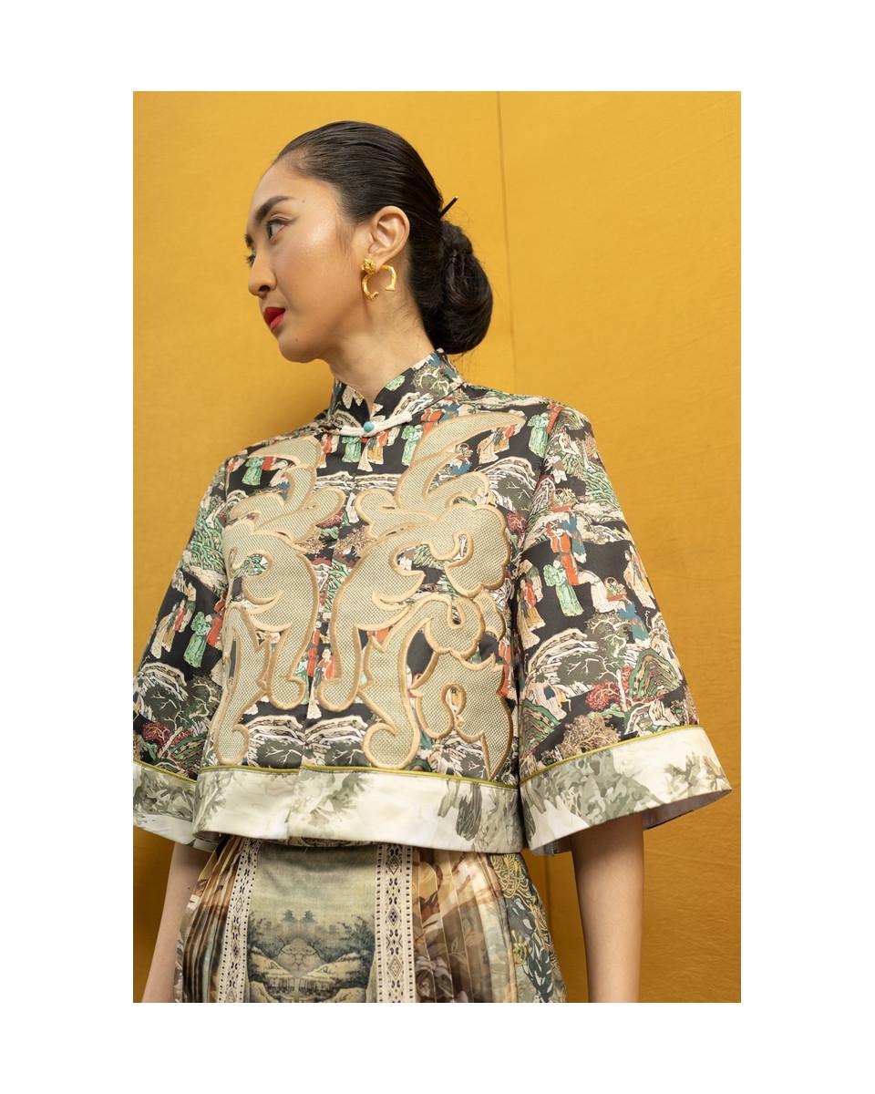 Ciel MEI LING TOP BLACK CHINOISERIE