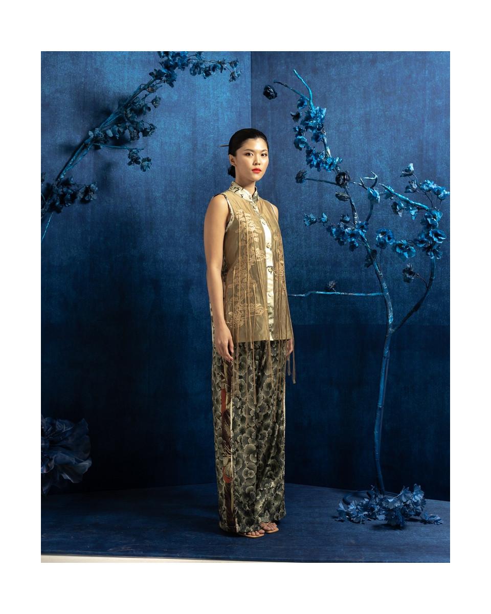 ciel MEI YIN TROUSERS CHARCOAL FLORAL