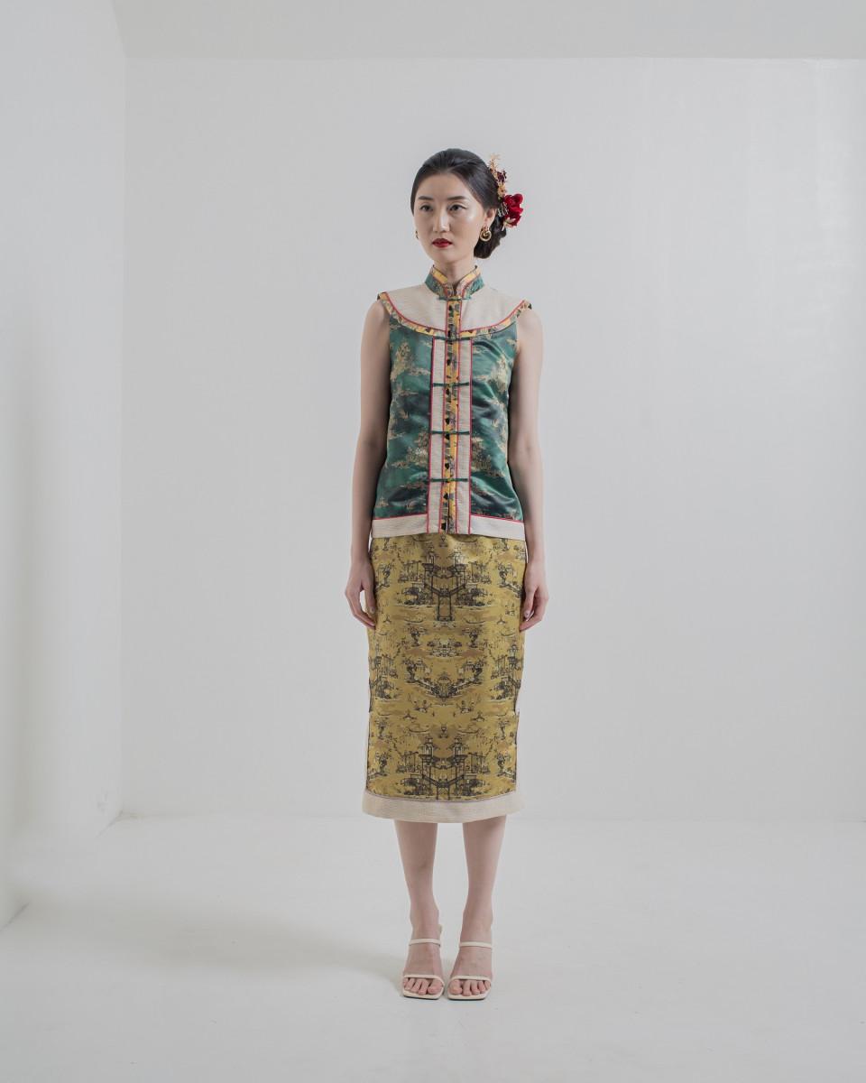 ciel MIKIA II SKIRT GOLD CHINOISERIE