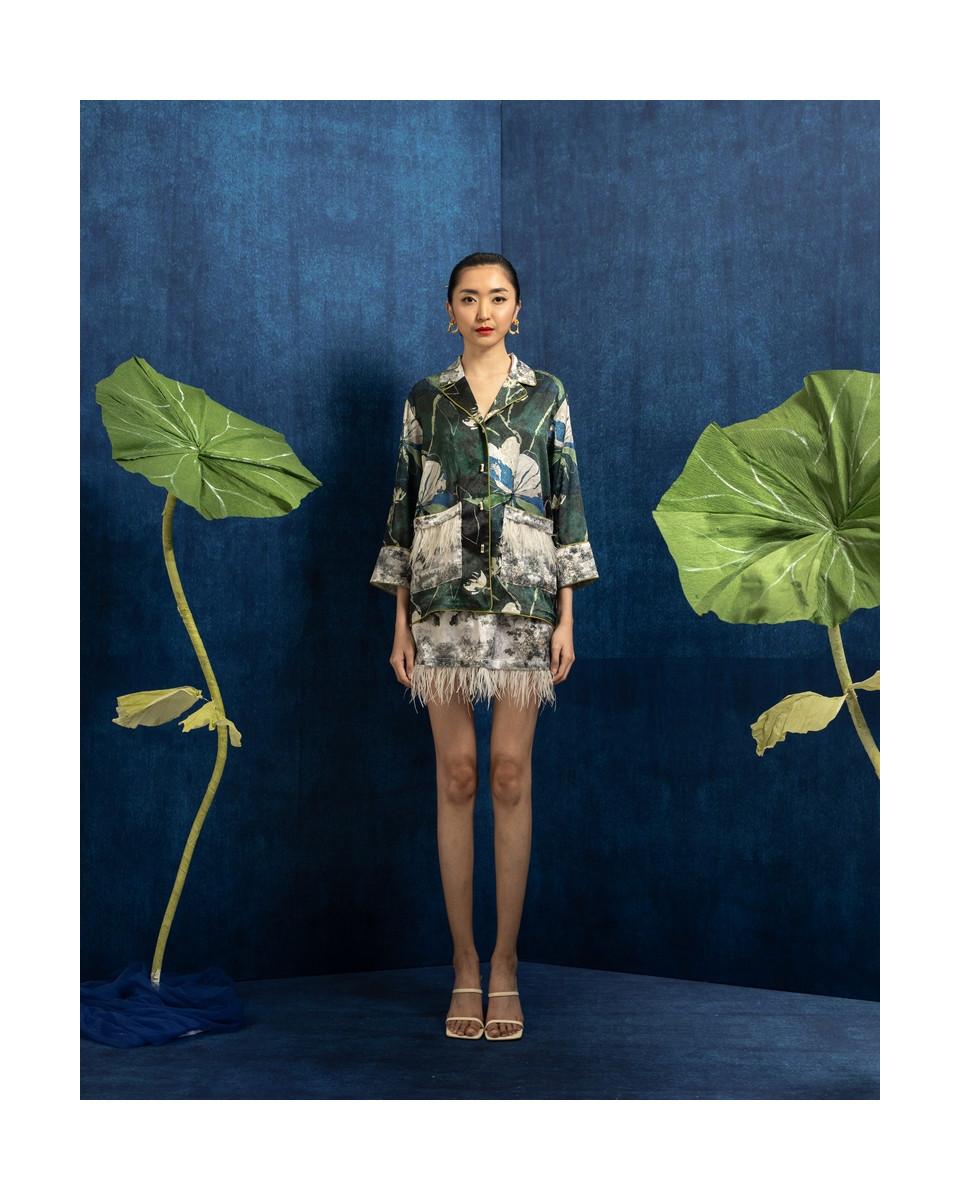 Ciel MISAKI TOP GREEN FLORAL