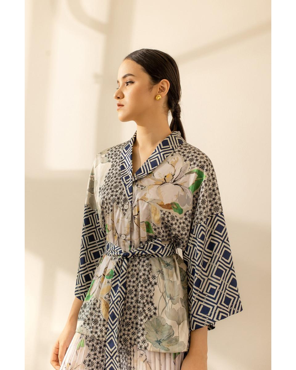 Ciel Monera Top Navy Green Floral